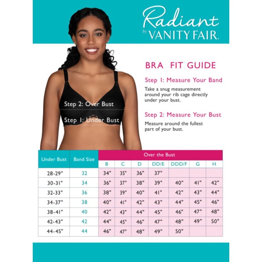Vanity Fair Underwire Bra SZ 40D Radiant Collection - Magenta Disco Lace - Picture 7 of 8